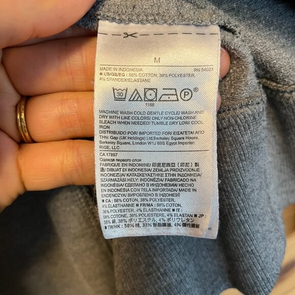 Banana Republic Open Front Cardigan Sweatshirt Gray Relaxed Lounge Shawl Neck M - Picture 6 of 6